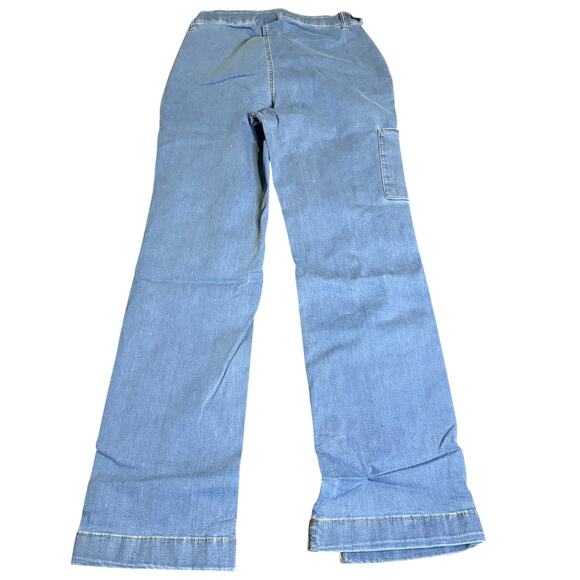 Denim & Co. Adaptive Cozy Slim Straight Cargo Jean Wheelchair Fit, Size 8, NWT - Picture 6 of 10